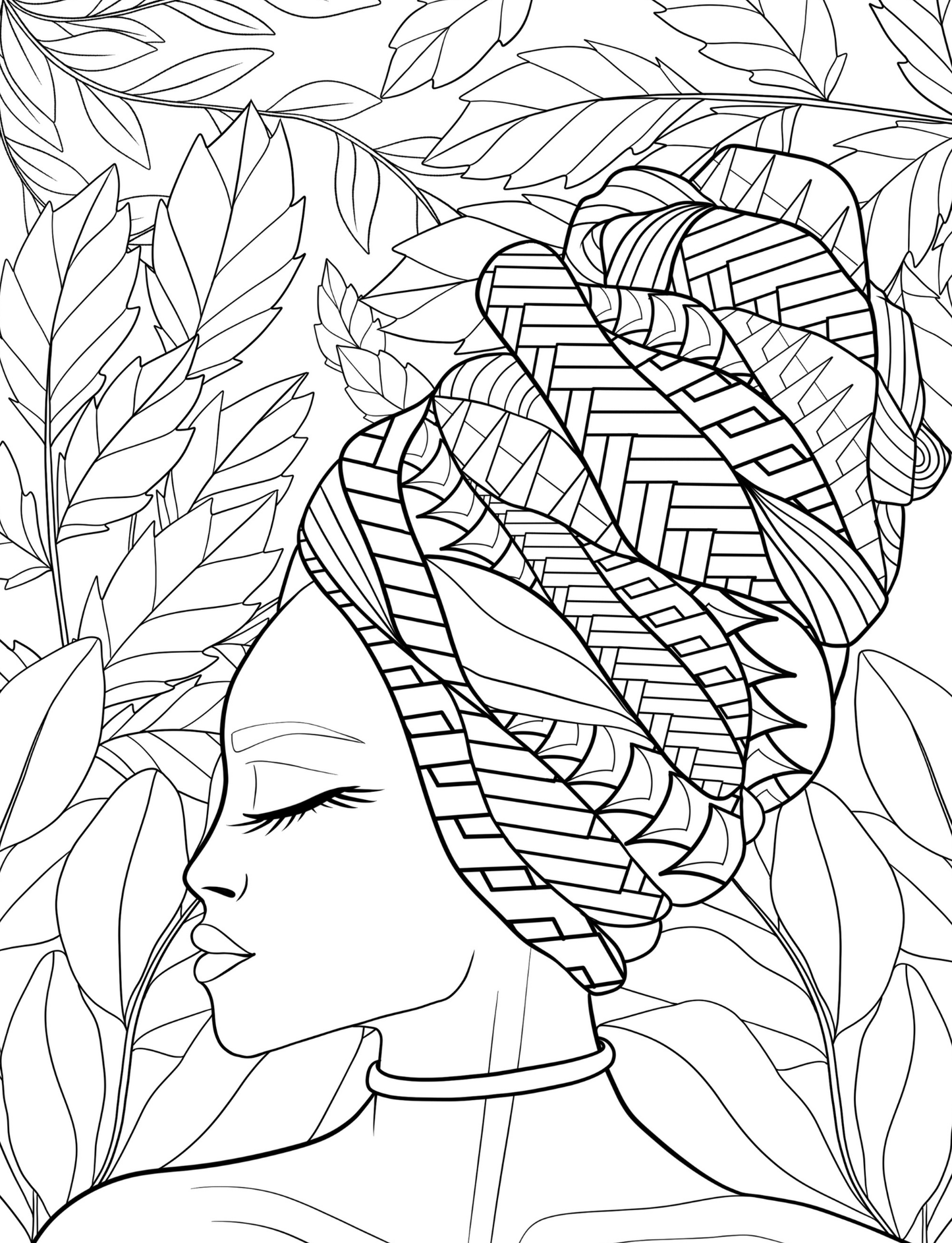 High Fashion Coloring Prompt Book: African Faces - coloring book Default Title Cheesetone Press
