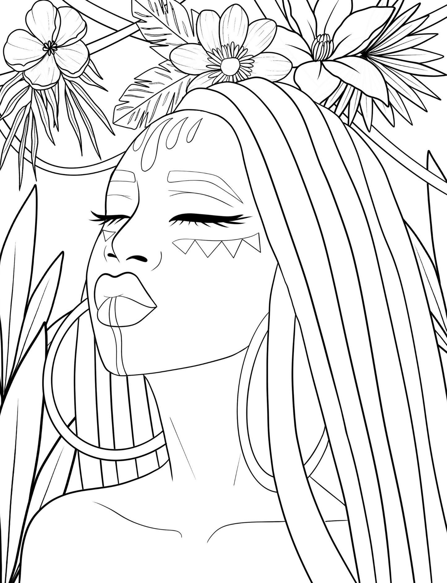 High Fashion Coloring Prompt Book: African Faces - coloring book Default Title Cheesetone Press