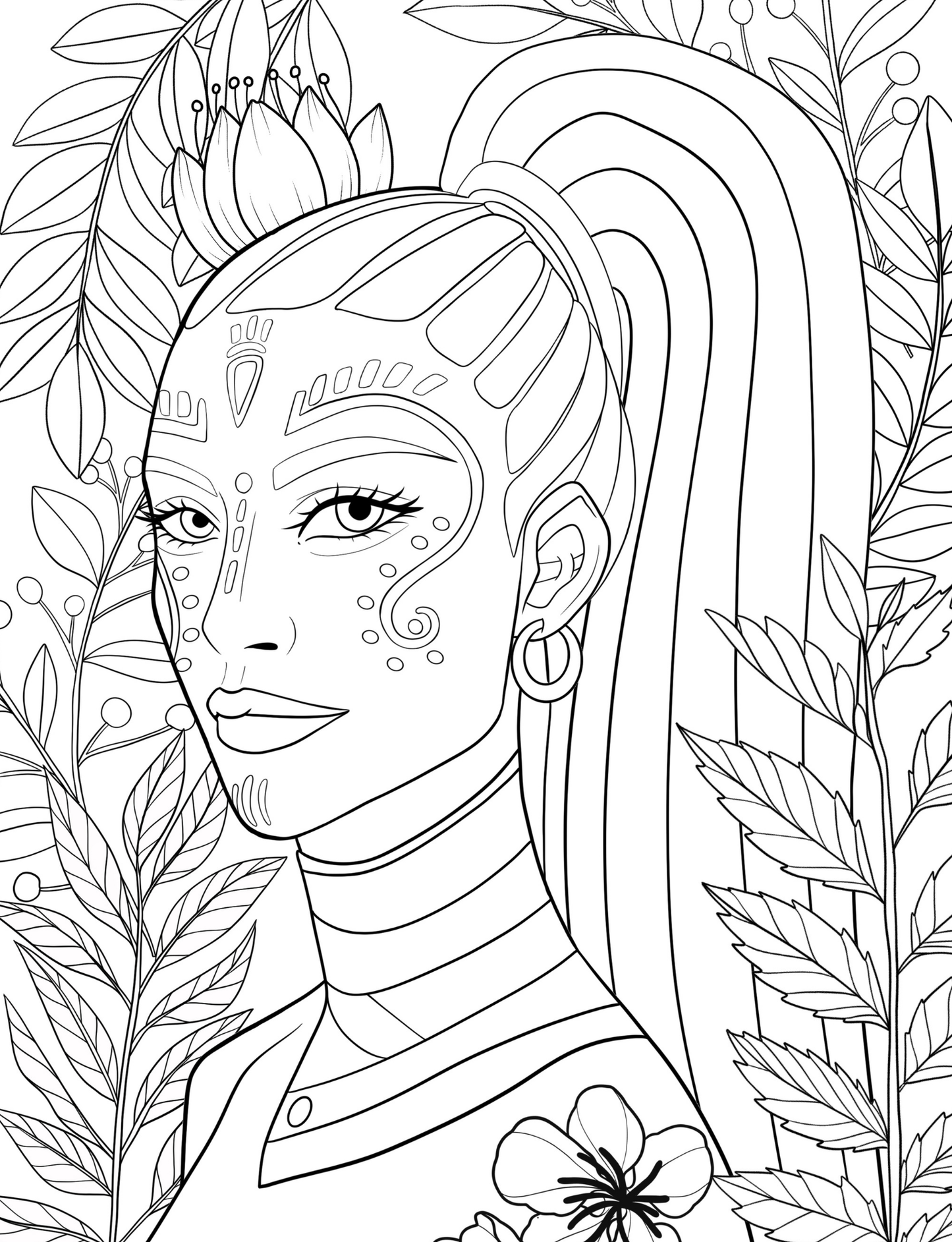 High Fashion Coloring Prompt Book: African Faces - coloring book Default Title Cheesetone Press