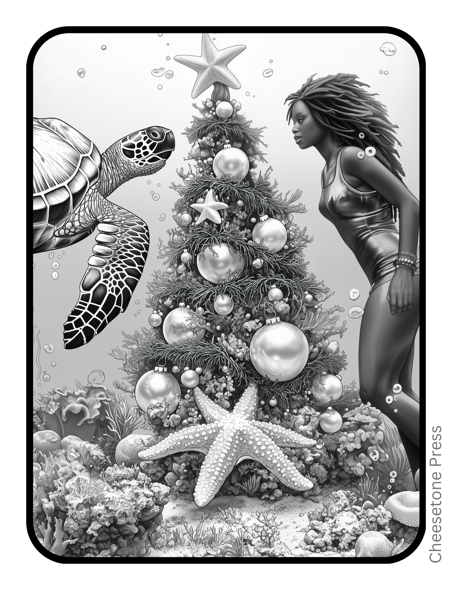 Unique Beautiful Women Christmas Portrait Grayscale 20 pg Printable Bundle - printable Default Title Cheesetone Press