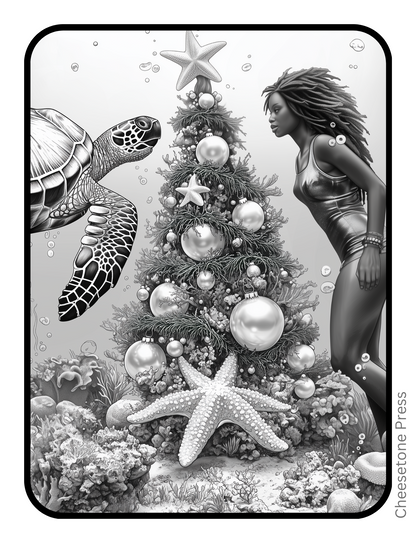 Unique Beautiful Women Christmas Portrait Grayscale 20 pg Printable Bundle - printable Default Title Cheesetone Press