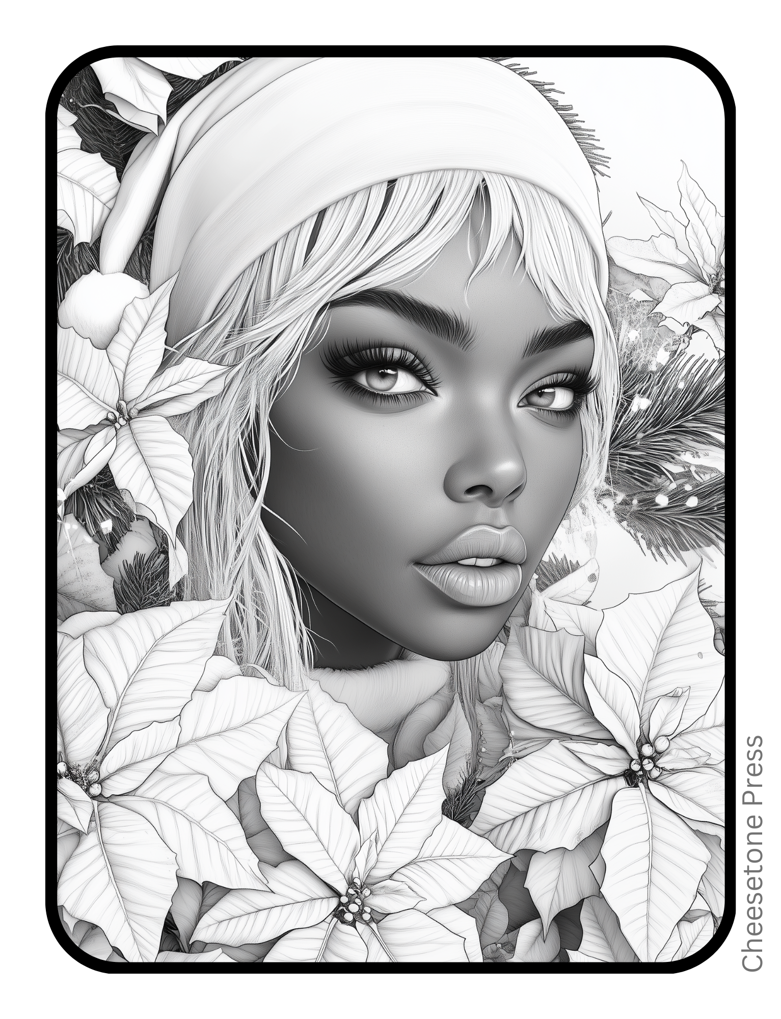Unique Beautiful Women Christmas Portrait Grayscale 20 pg Printable Bundle - printable Default Title Cheesetone Press