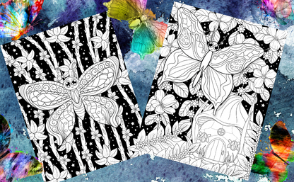 Butterflies At Night Coloring Book - coloring book Default Title Cheesetone Press
