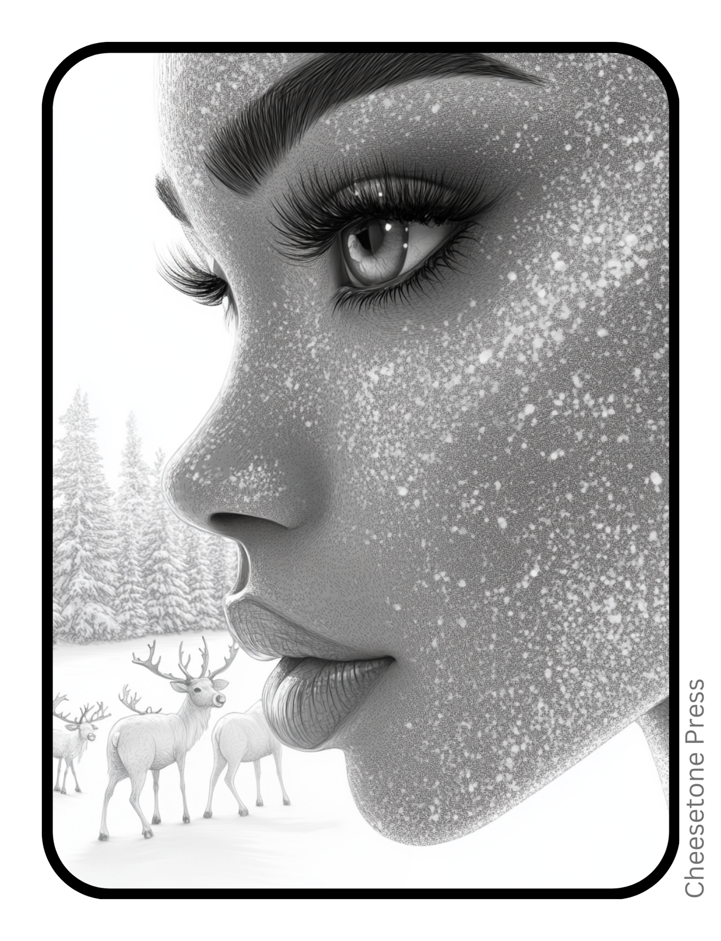 Unique Beautiful Women Christmas Portrait Grayscale 20 pg Printable Bundle - printable Default Title Cheesetone Press