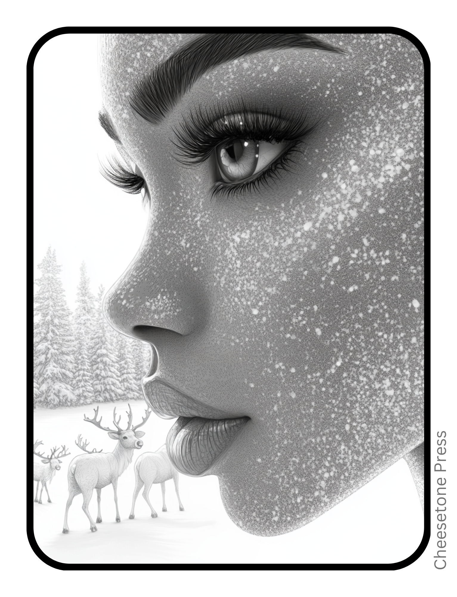 Unique Beautiful Women Christmas Portrait Grayscale 20 pg Printable Bundle - printable Default Title Cheesetone Press