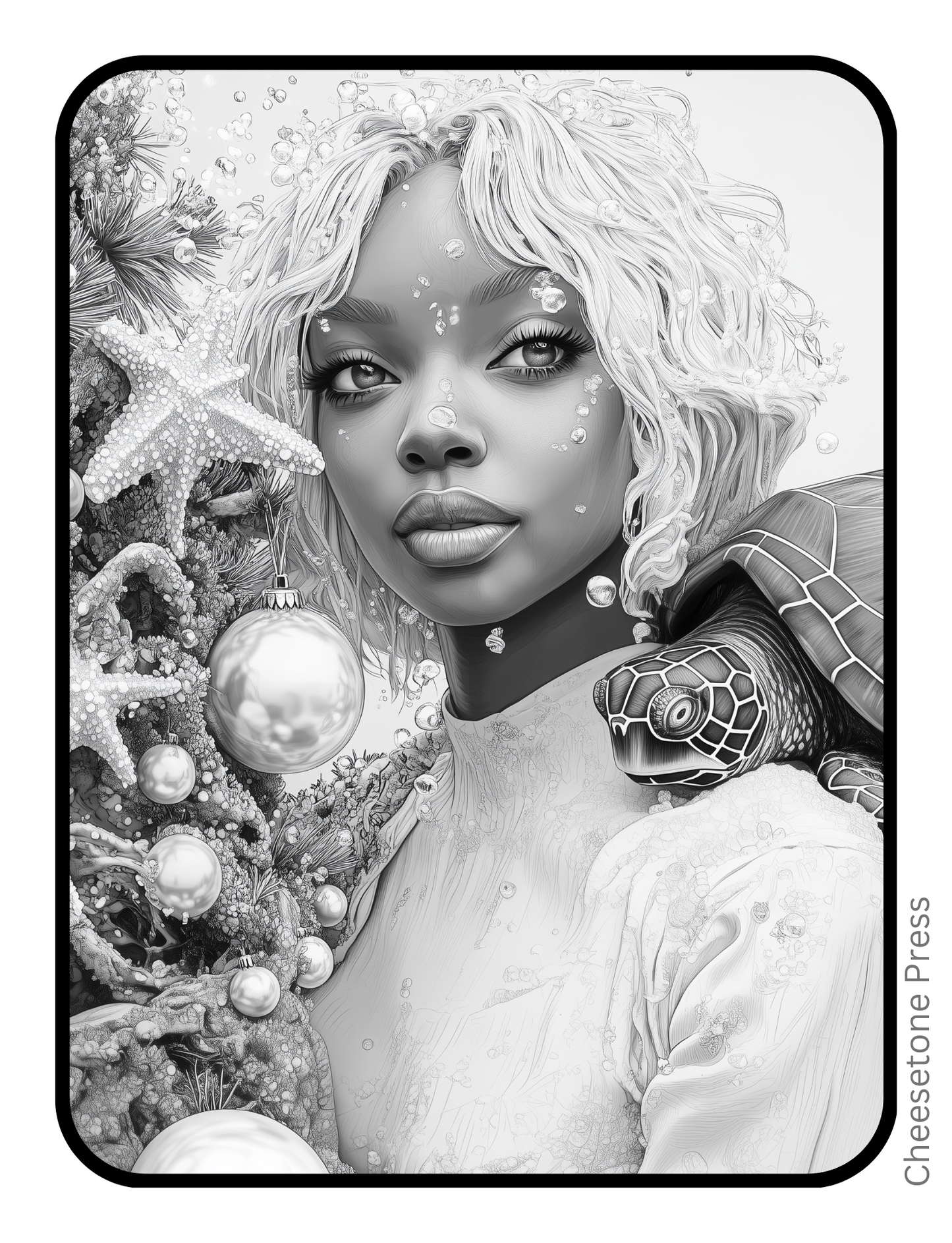 Unique Beautiful Women Christmas Portrait Grayscale 20 pg Printable Bundle - printable Default Title Cheesetone Press