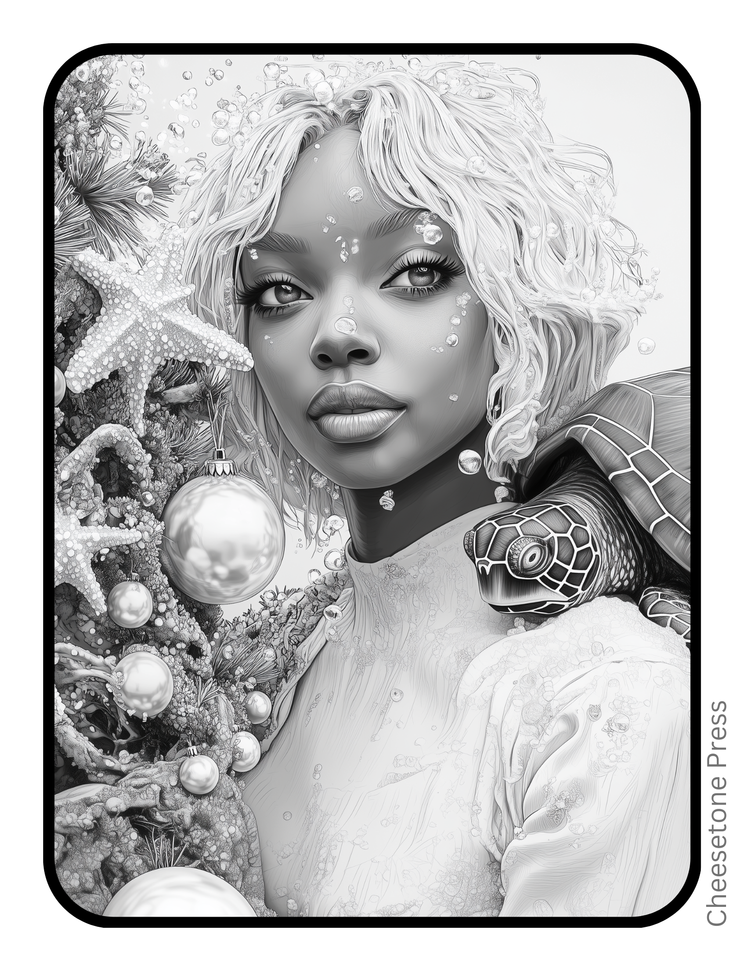 Unique Beautiful Women Christmas Portrait Grayscale 20 pg Printable Bundle - printable Default Title Cheesetone Press