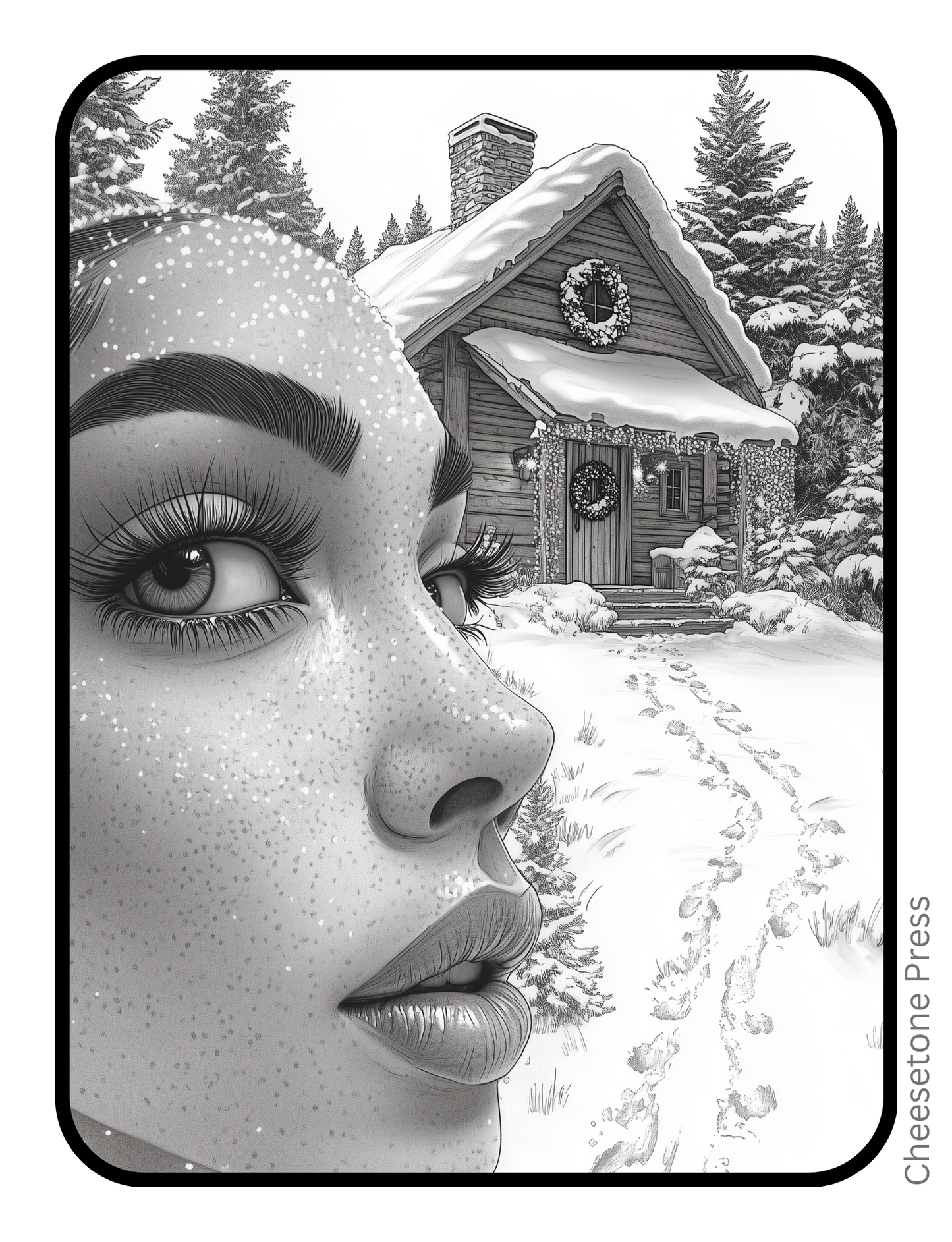 Unique Beautiful Women Christmas Portrait Grayscale 20 pg Printable Bundle - printable Default Title Cheesetone Press