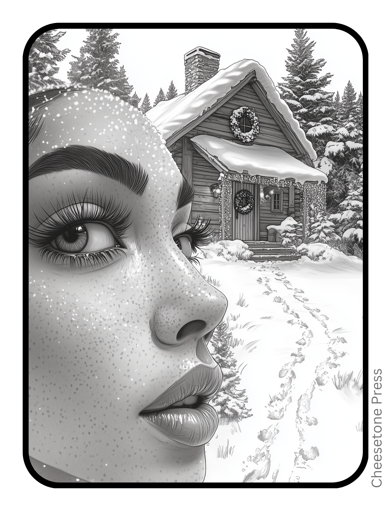 Unique Beautiful Women Christmas Portrait Grayscale 20 pg Printable Bundle - printable Default Title Cheesetone Press
