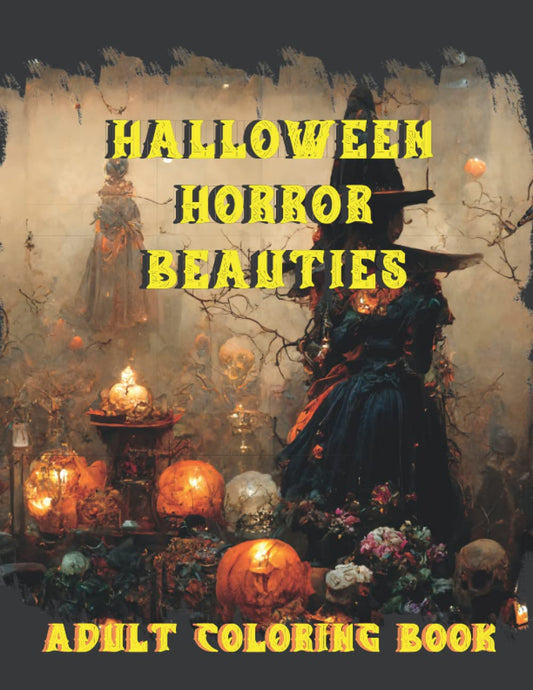 Halloween Horror Beauties Adult Coloring Book - coloring book Default Title Cheesetone Press