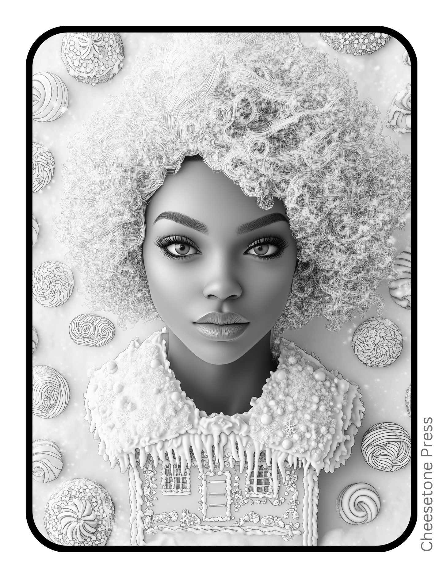 Unique Beautiful Women Christmas Portrait Grayscale 20 pg Printable Bundle - printable Default Title Cheesetone Press
