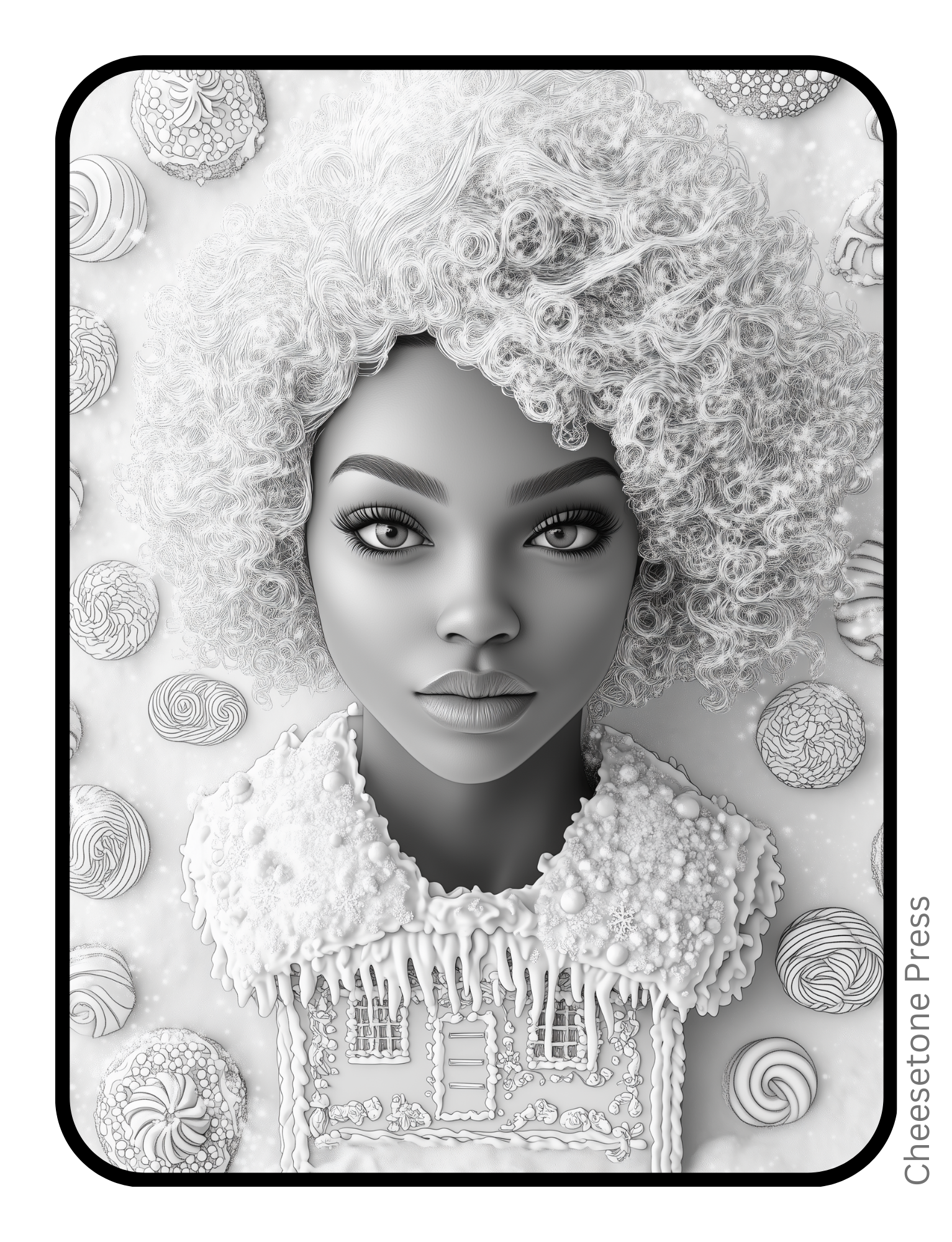Unique Beautiful Women Christmas Portrait Grayscale 20 pg Printable Bundle - printable Default Title Cheesetone Press