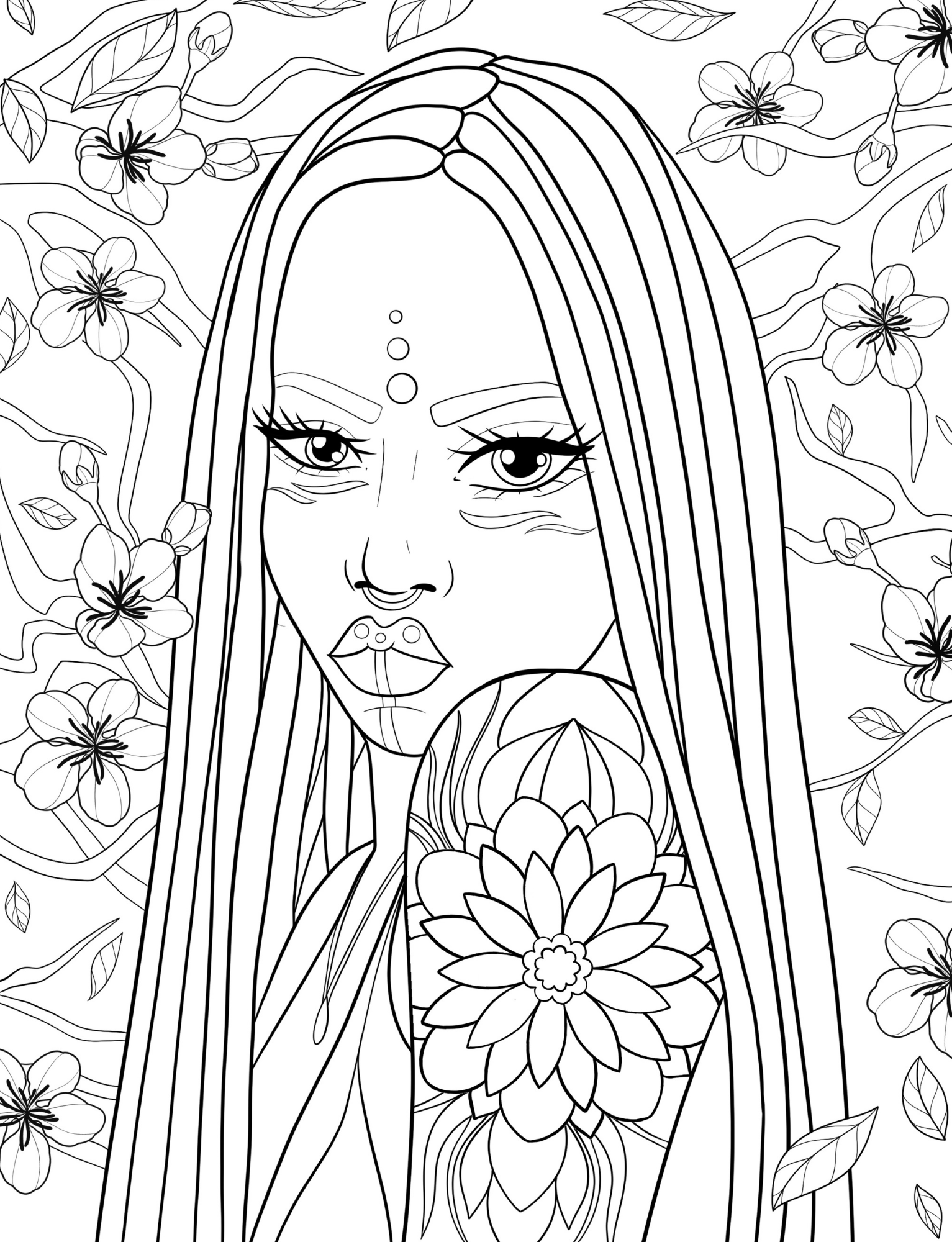High Fashion Coloring Prompt Book: African Faces - coloring book Default Title Cheesetone Press
