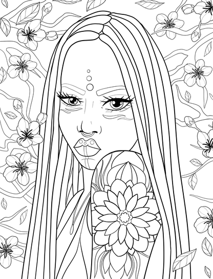 High Fashion Coloring Prompt Book: African Faces - coloring book Default Title Cheesetone Press